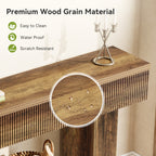 55-Inch Farmhouse Console Table with 2-Tier Storage and U-Shaped Base, Narrow Entryway Sofa Table for Hallway