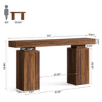 63 Inch Long Console Table for Entryway, Farmhouse Wooden Sofa Table for Living Room and Hallway