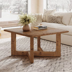 31.5 Inch Square Solid Wood Coffee Table, Farmhouse Living Room Table with Sturdy Base