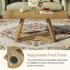 47" Rectangle Coffee Table, Farmhouse Wooden Accent Table for Small Spaces