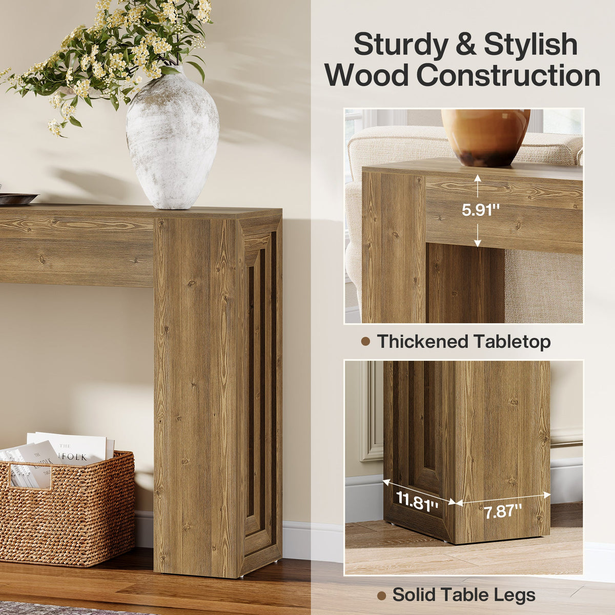 63-inch farmhouse console table