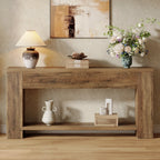 70.9-Inch Console Table, Farmhouse Fluted Sofa Table for Entryway and Living Room