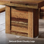 63 Inch Farmhouse Dining Table for 6, Rectangular Wooden Kitchen Table with Heavy Duty Legs for Dining Room