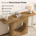 41.3-Inch Farmhouse Console Table, Narrow Entryway Table with Round Hole Design