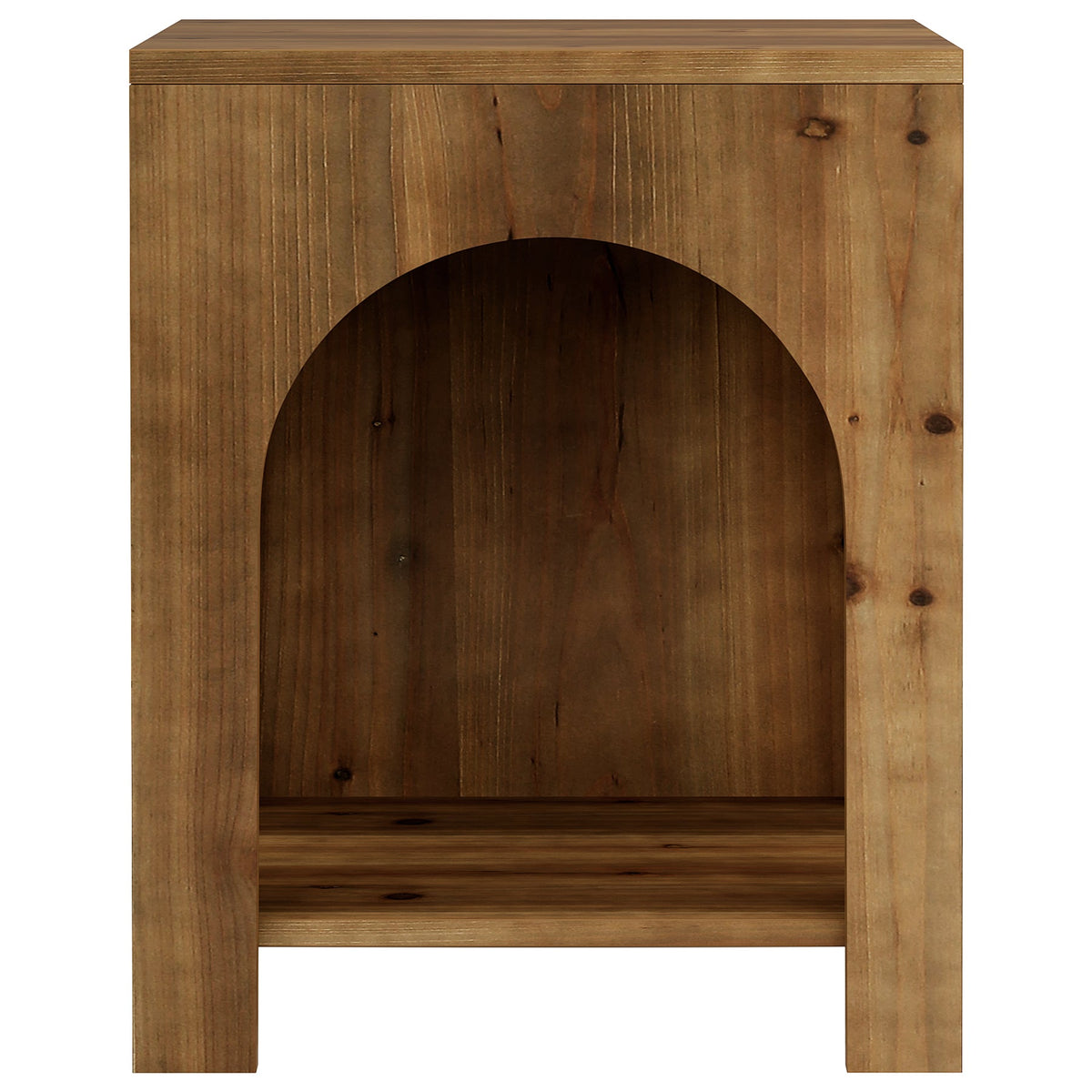19.69-Inch Farmhouse Side Table with Arch Design, Wooden End Table for Living Room