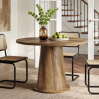 31.5-Inch Small Round Dining Table with Pedestal Base, Mid-Century Kitchen Table for 2 to 4 People
