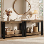 41-Inch Narrow Console Table with 2-Tier Open Storage, Modern Farmhouse Sofa Table for Entryway