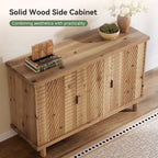 47.6-Inch Farmhouse Sideboard Cabinet with 3 Doors, Solid Wood Buffet Cabinet for Kitchen