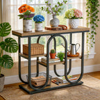 39.4" Console Table, 4-Tier Industrial Sofa Table for Entryway