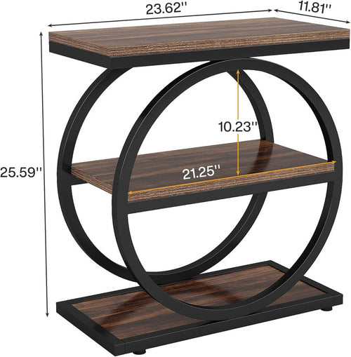 3-tier industrial end table