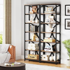 78.74 Inches High 6-Tier Open Shelf for Home Office and Living Room in Brown