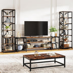 78.74 Inches High 6-Tier Open Shelf for Home Office and Living Room in Brown