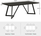 70.86-Inch Modern Executive Desk, Black Office Workstation with Sturdy Metal Frame