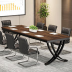 6.5FT Conference Table for 6-8 People, 78-Inch Rectangular Table with Metal Frame