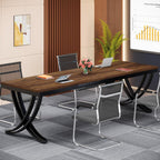 6.5FT Conference Table for 6-8 People, 78-Inch Rectangular Table with Metal Frame