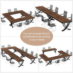 6.5FT Conference Table for 6-8 People, 78-Inch Rectangular Table with Metal Frame