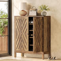 5-Tier Shoe Cabinet for Entryway, Brown Wooden Organizer with Adjustable Shelves