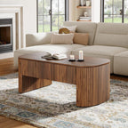 47-Inch Oval Lift Top Coffee Table, Rustic Brown with Storage Shelf and Hidden Compartment