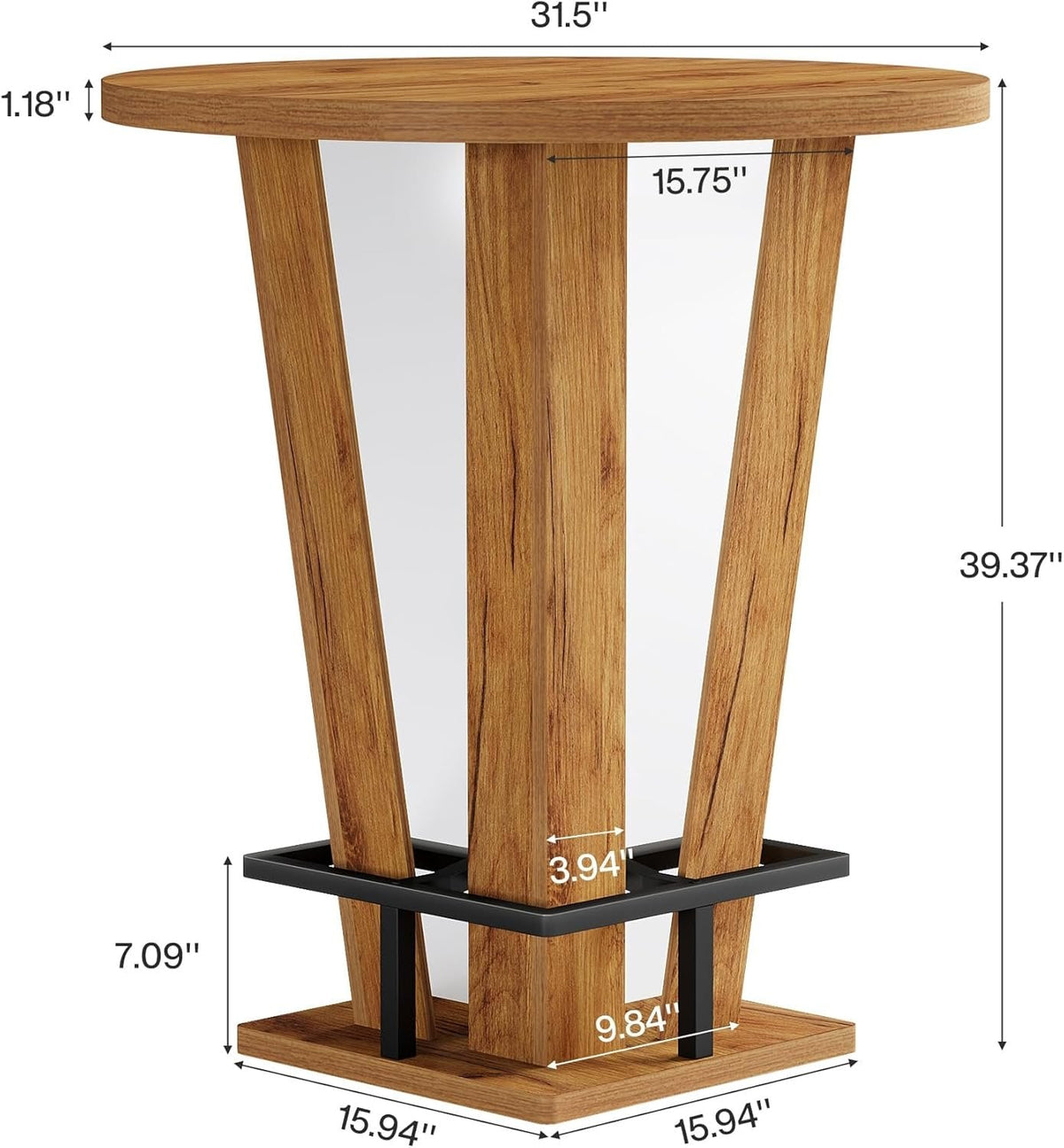 39.4-inch round bar table