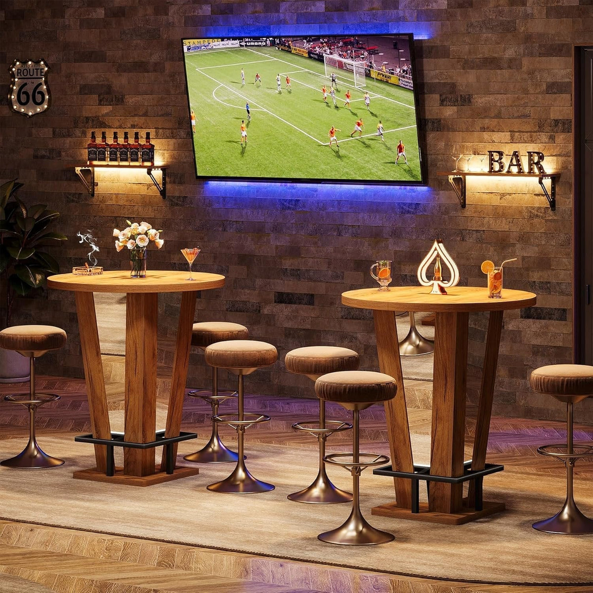 39.4-inch round bar table