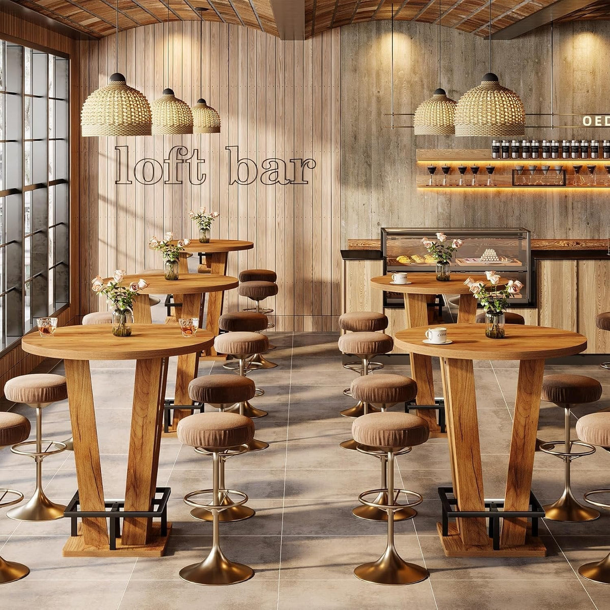 39.4-inch round bar table