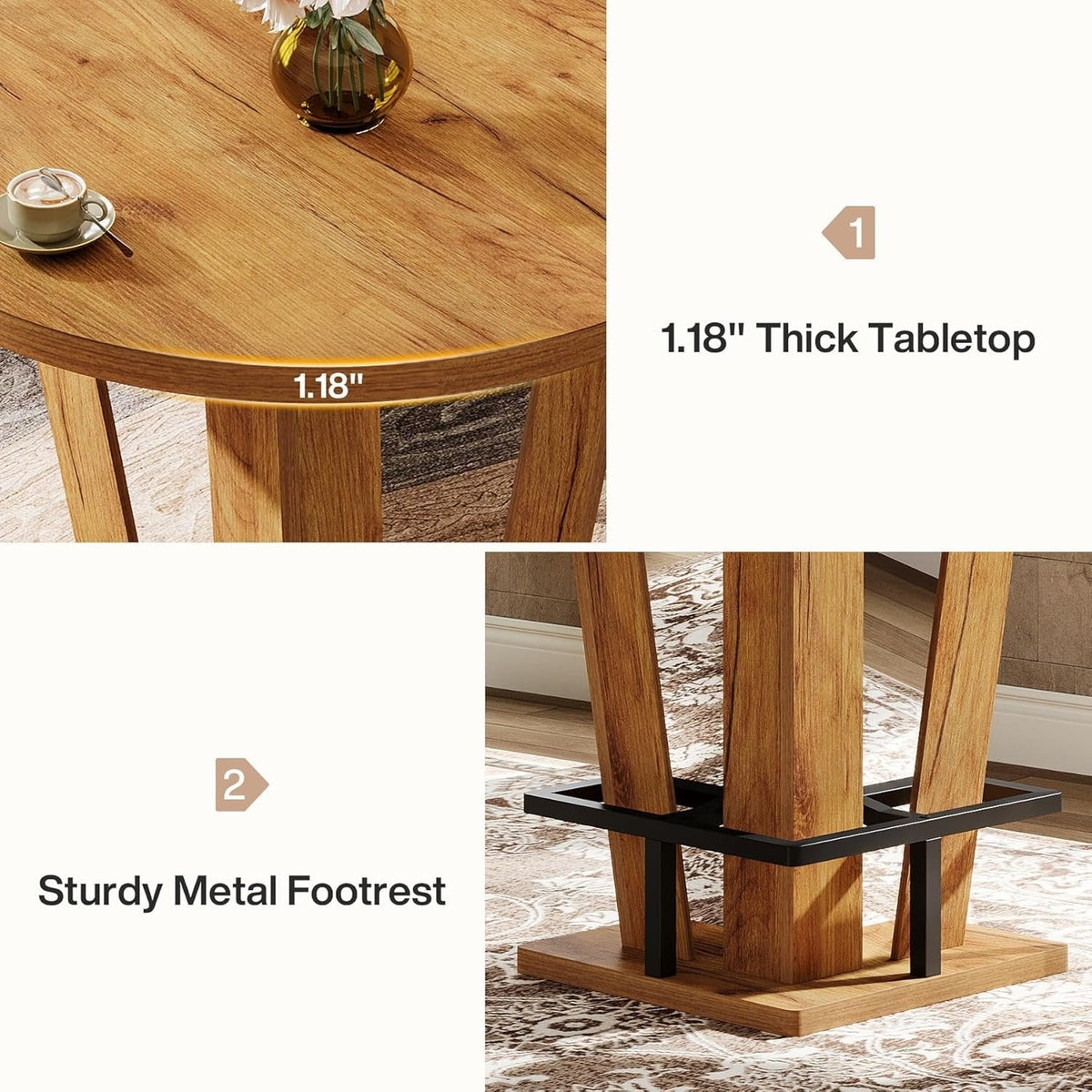 39.4-inch round bar table