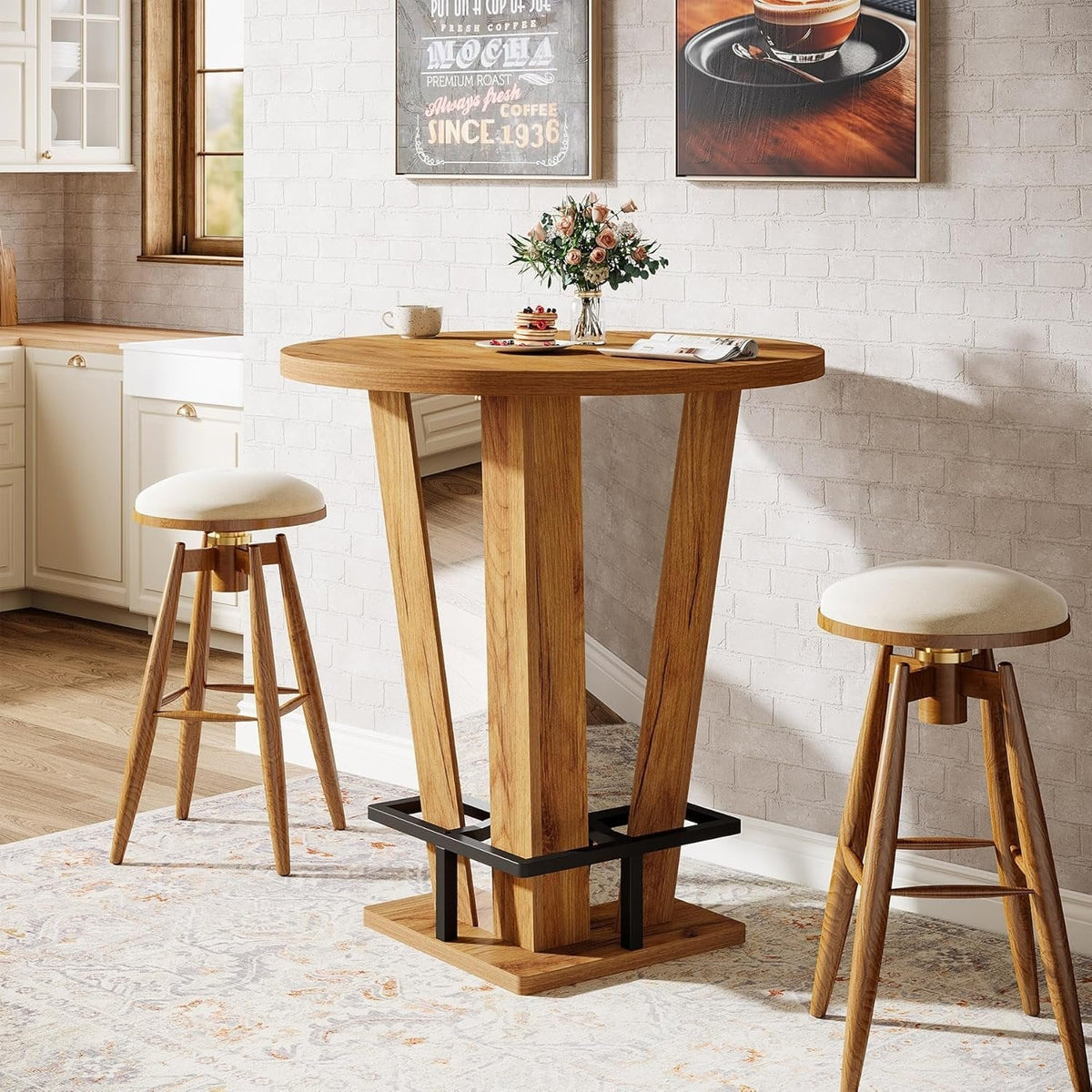 39.4-inch round bar table