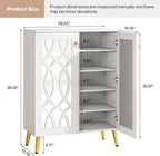 5-Tier Mirrored Shoe Cabinet, White Modern Shoe Organizer with Doors for Entrance or Bedroom