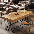 63-Inch Counter Height Bar Table with Metal Footrest