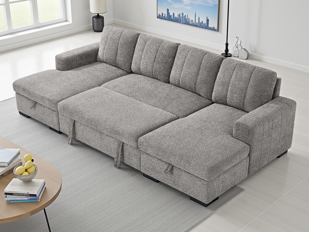 Como Sofa Bed U Shape Corner Grey