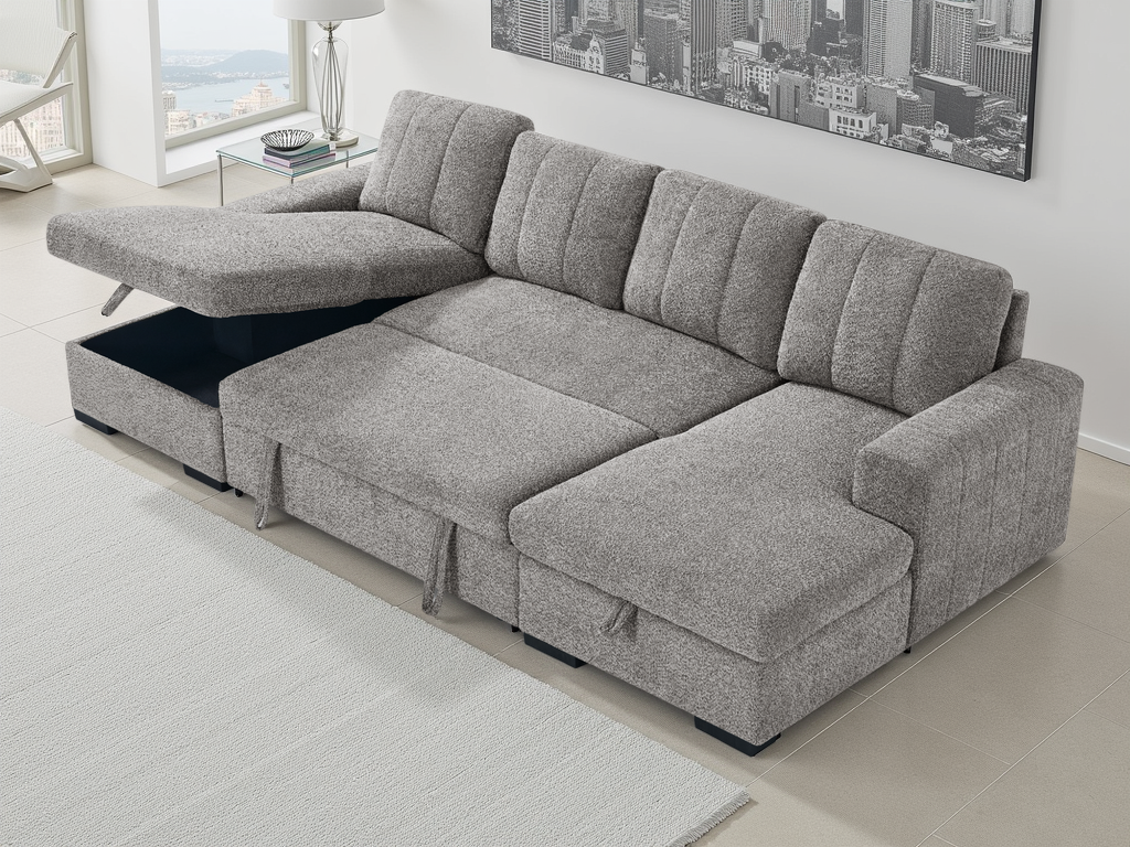 Como Sofa Bed U Shape Corner Grey
