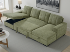 Como Sofa Bed U Shape Corner Green