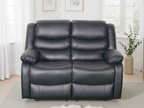 Conrad Manual Recliner Sofa 2 Seater Black