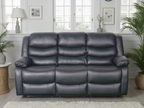Conrad Manual Recliner Sofa 3 Seater Black