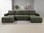 Shanghai Luxury U Shape Corner Sofa Bed Green