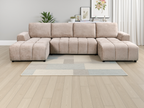 Shanghai Luxury U Shape Corner Sofa Bed Beige