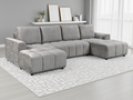 Shanghai Luxury U Shape Corner Sofa Bed Grey