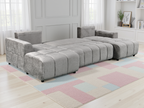 Shanghai Luxury U Shape Corner Sofa Bed Grey
