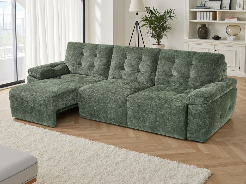 Dallas Electric Sofa Bed 3 Seater Green