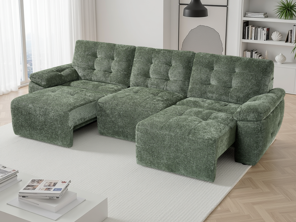 Dallas Electric Sofa Bed 3 Seater Green