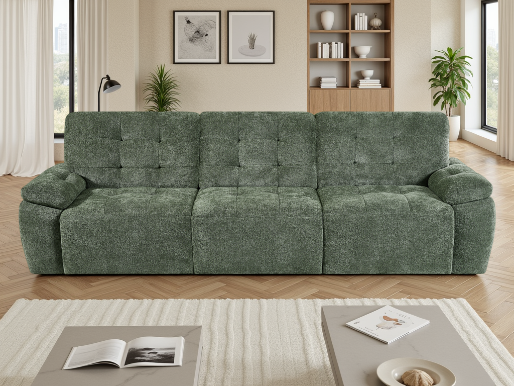 Dallas Electric Sofa Bed 3 Seater Green