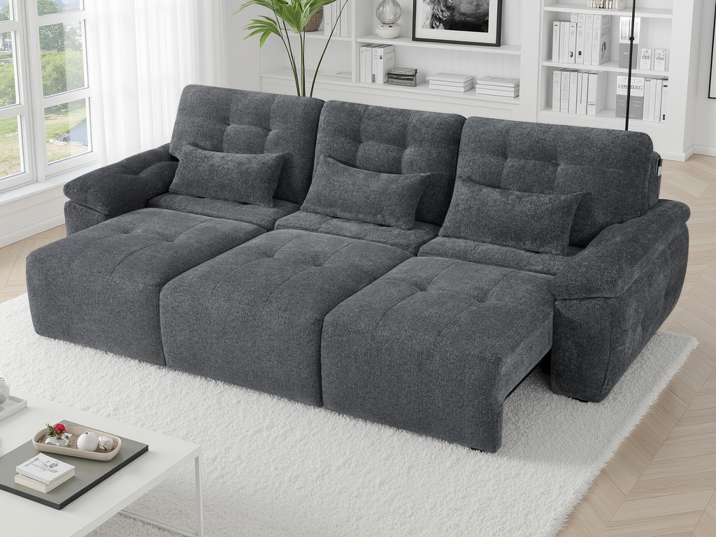 Dallas Electric Sofa Bed 3 Seater Grey