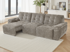 Dallas Electric Sofa Bed 3 Seater Mushroom