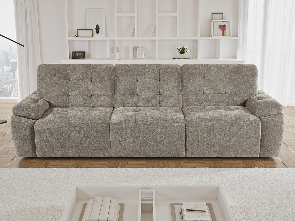 Dallas Electric Sofa Bed 3 Seater Mushroom