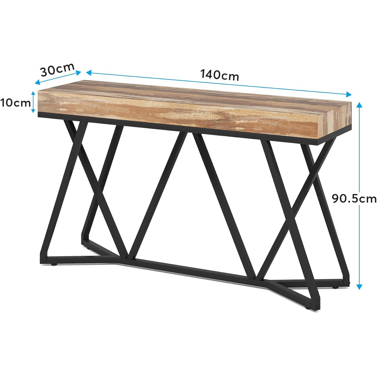 Farmhouse Console Table, 55" Sofa Table Wood Entryway Table