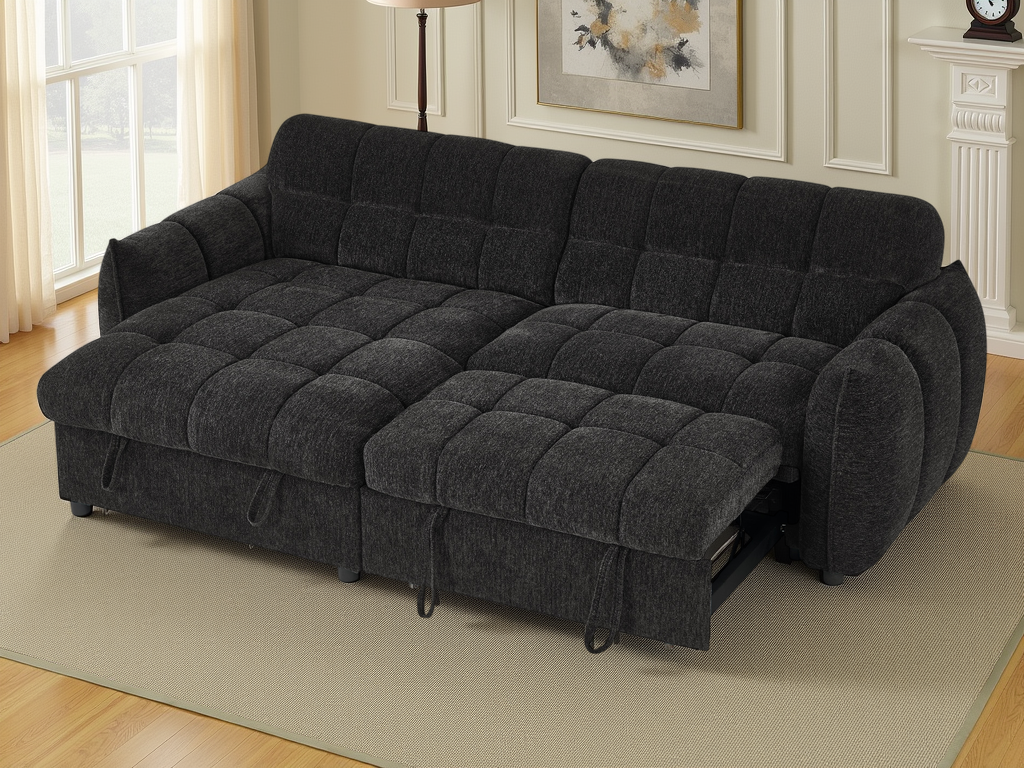 Florida Sofa Bed Universal Corner Black