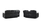 Galaxy Tech Electric Recliner Sofa 3+2 Set Black