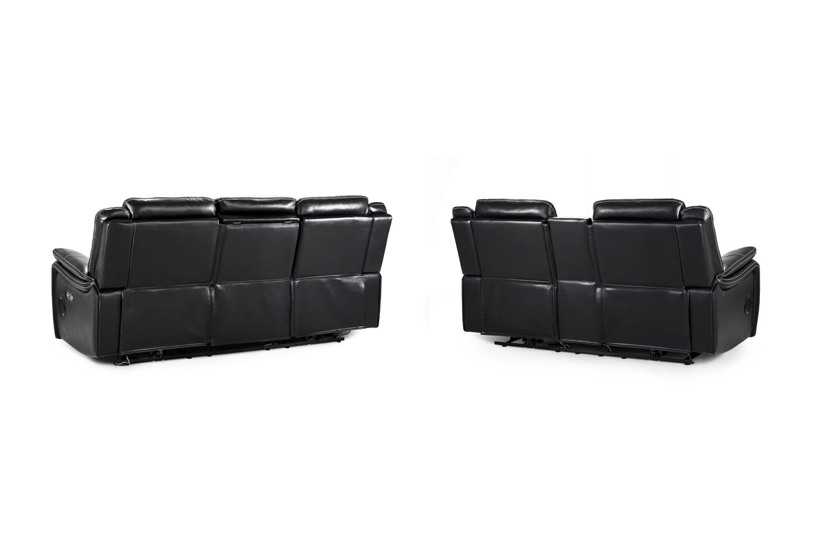 Galaxy Tech Electric Recliner Sofa 3+2 Set Black