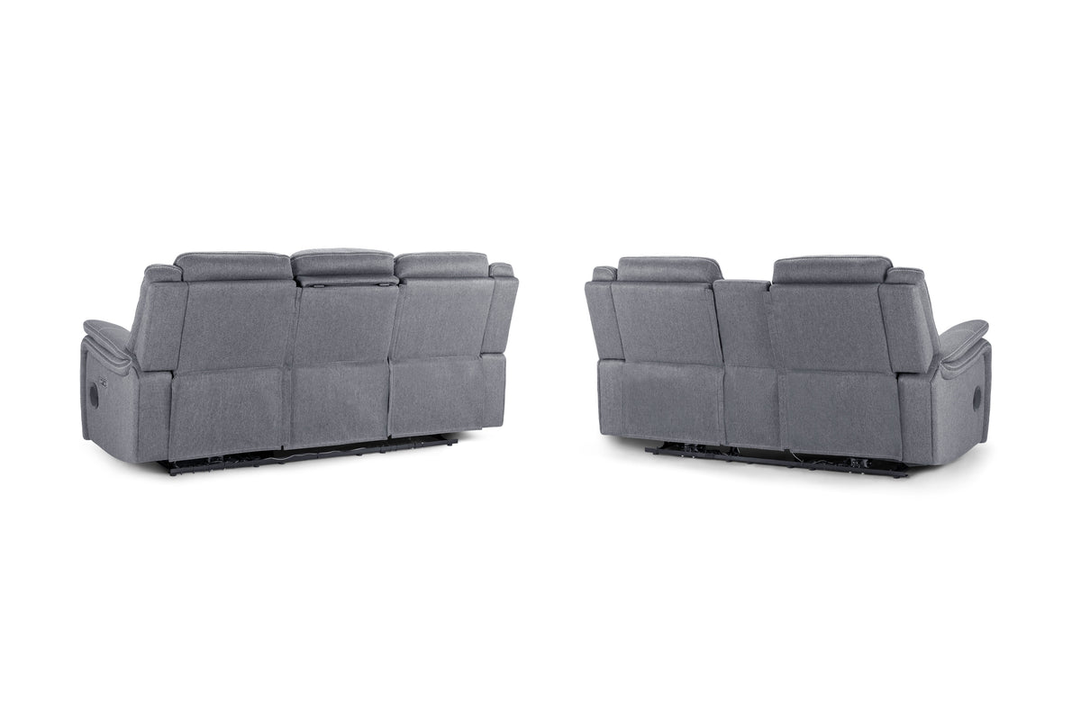 Galaxy Tech Electric Recliner Sofa 3+2 Set Grey