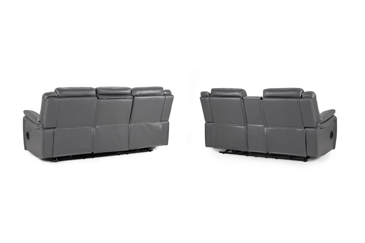 Galaxy Tech Electric Recliner Sofa 3+2 Set Grey